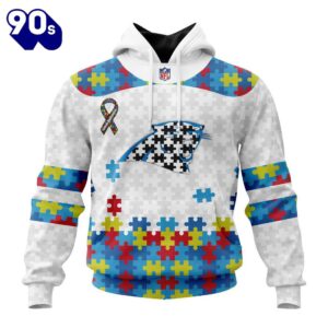 Custom Name And Number NFL Carolina Panthers Special Autism Awareness Hoodie