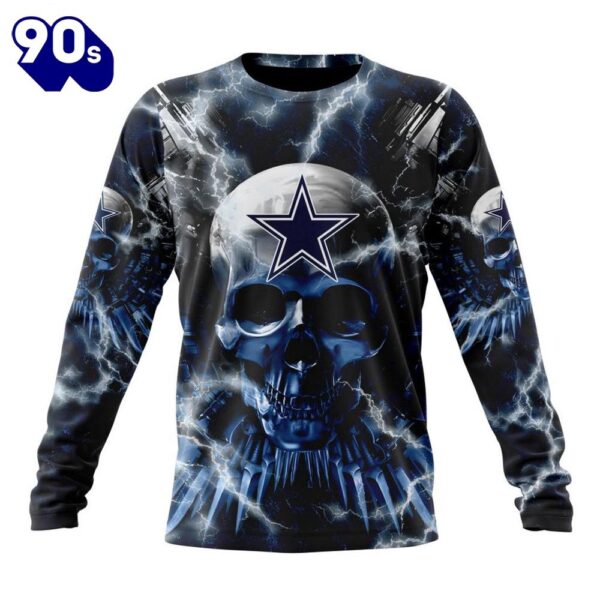 Custom Name And Number NFL Dallas Cowboys Expendables Skull Halloween 3D Sweatshirt