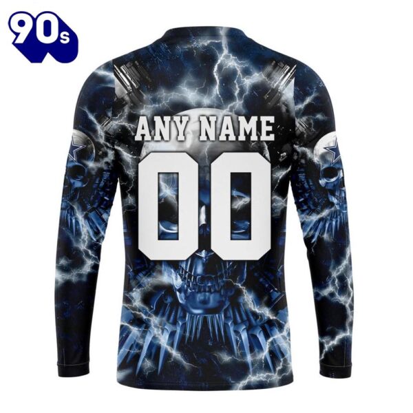 Custom Name And Number NFL Dallas Cowboys Expendables Skull Halloween 3D Sweatshirt