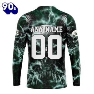 Custom Name And Number NFL Green Bay Packers Expendables Skull Halloween 3D Sweatshirt