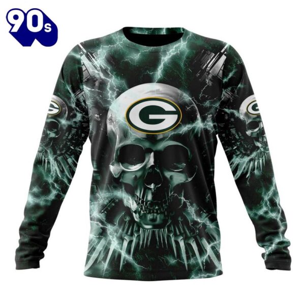 Custom Name And Number NFL Green Bay Packers Expendables Skull Halloween 3D Sweatshirt