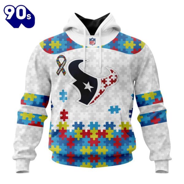 Custom Name And Number NFL Houston Texans Special Autism Awareness Hoodie