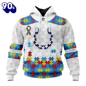 Custom Name And Number NFL Indianapolis Colts Special Autism Awareness Hoodie