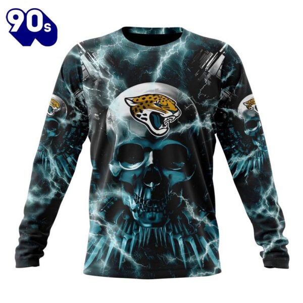 Custom Name And Number NFL Jacksonville Jaguars Expendables Skull Halloween 3D Sweatshirt