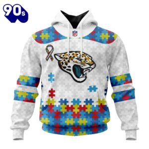 Custom Name And Number NFL Jacksonville Jaguars Special Autism Awareness Hoodie