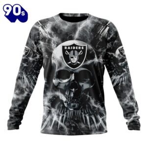 Custom Name And Number NFL Las Vegas Raiders Expendables Skull Halloween 3D Sweatshirt