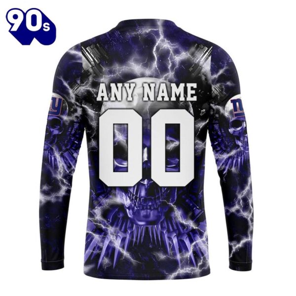 Custom Name And Number NFL New York Giants Expendables Skull Halloween 3D Sweatshirt