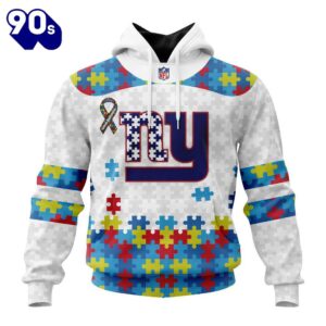 Custom Name And Number NFL New York Giants Special Autism Awareness Hoodie