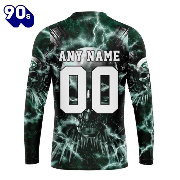 Custom Name And Number NFL New York Jets Expendables Skull Halloween 3D Sweatshirt