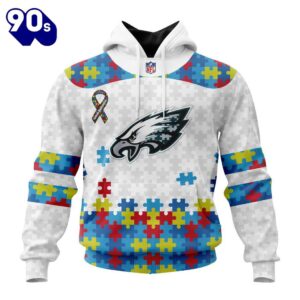 Custom Name And Number NFL Philadelphia Eagles Special Autism Awareness Hoodie