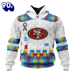 Custom Name And Number NFL San Francisco 49ers Special Autism Awareness Hoodie