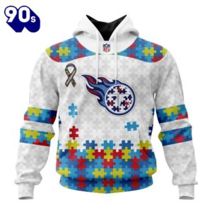 Custom Name And Number NFL Tennessee Titans Special Autism Awareness Hoodie