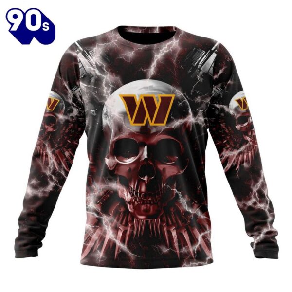 Custom Name And Number NFL Washington Commanders Expendables Skull Halloween 3D Sweatshirt