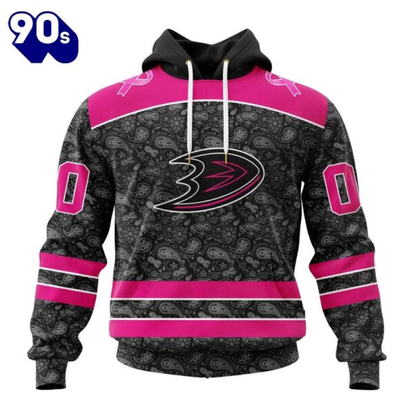 Custom Name And Number NHL Anaheim Ducks Special Pink In The Rink Fight Breast Cancer Hoodie Shirt