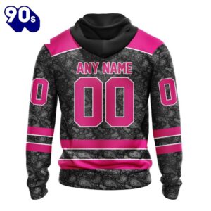 Custom Name And Number NHL Calgary Flames Special Pink In The Rink Fight Breast Cancer Hoodie Shirt