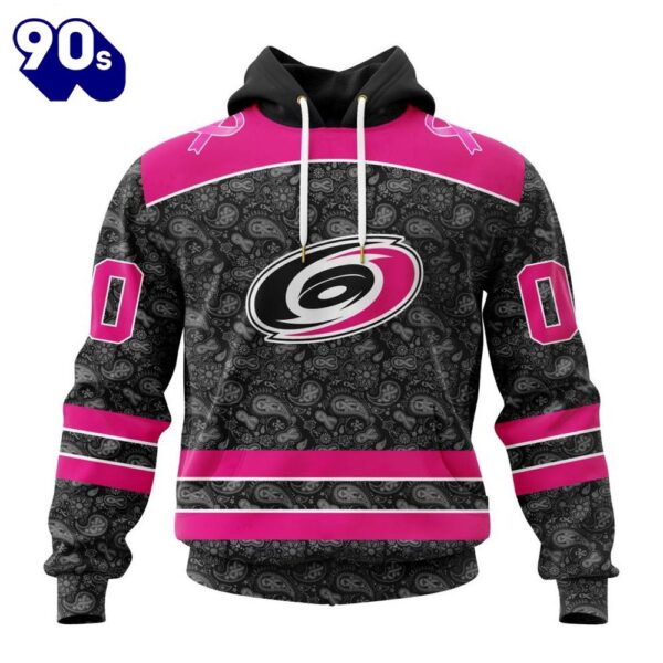 Custom Name And Number NHL Carolina Hurricanes Special Pink In The Rink Fight Breast Cancer Hoodie Shirt