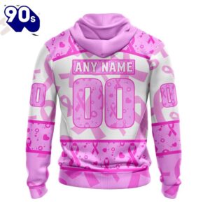 Custom Name And Number NHL Chicago Blackhawks Pink October Breast Cancer Awareness 3D Hoodie