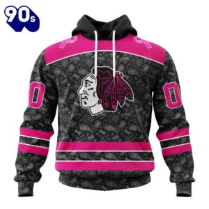 Custom Name And Number NHL Chicago Blackhawks Special Pink In The Rink Fight Breast Cancer Hoodie Shirt