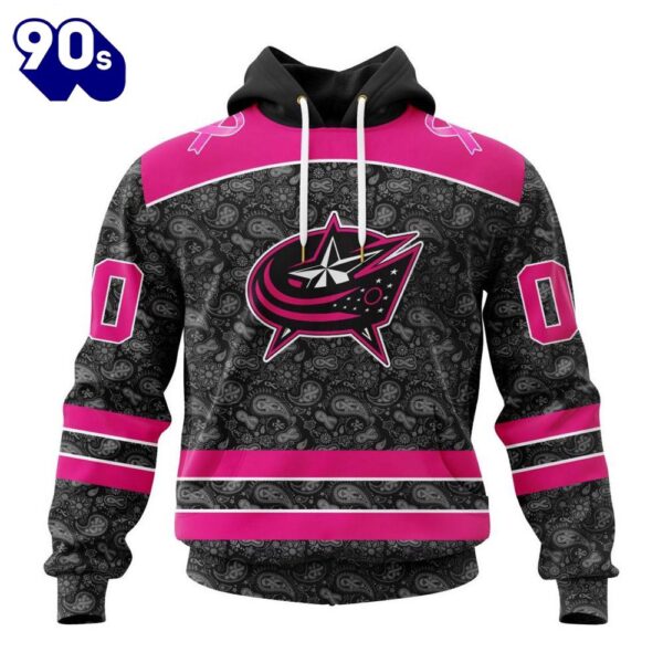 Custom Name And Number NHL Columbus Blue Jackets Special Pink In The Rink Fight Breast Cancer Hoodie Shirt