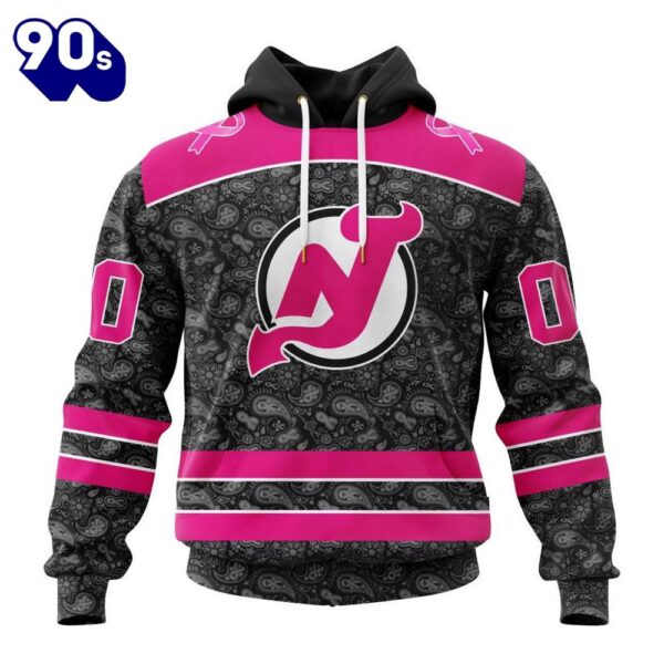 Custom Name And Number NHL New Jersey Devils Special Pink In The Rink Fight Breast Cancer Hoodie Shirt