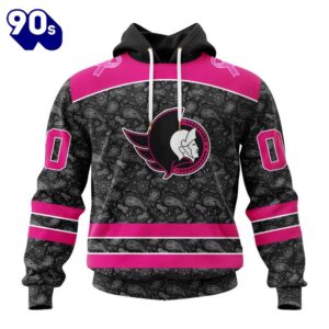 Custom Name And Number NHL Ottawa Senators Special Pink In The Rink Fight Breast Cancer Hoodie Shirt