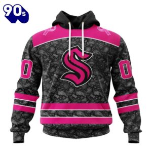 Custom Name And Number NHL Seattle Kraken Special Pink In The Rink Fight Breast Cancer Hoodie Shirt