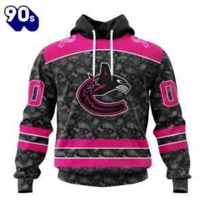 Custom Name And Number NHL Vancouver Canucks Special Pink In The Rink Fight Breast Cancer Hoodie Shirt