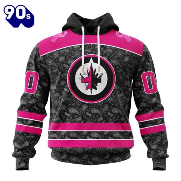 Custom Name And Number NHL Winnipeg Jets Special Pink In The Rink Fight Breast Cancer Hoodie Shirt