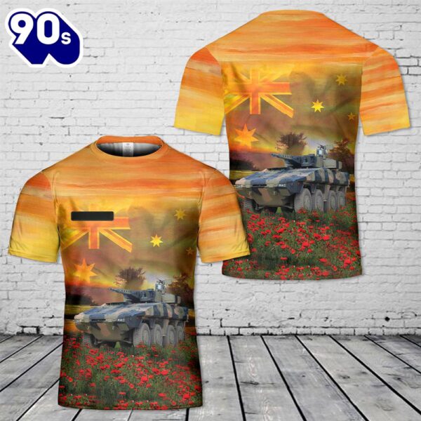 Custom Name Australian Army Boxer CRV ANZAC Day Red Poppy T-Shirt 3D