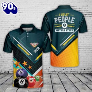 Custom Name Billiard I Beat People Polo Shirt – Veteran Polo Shirt