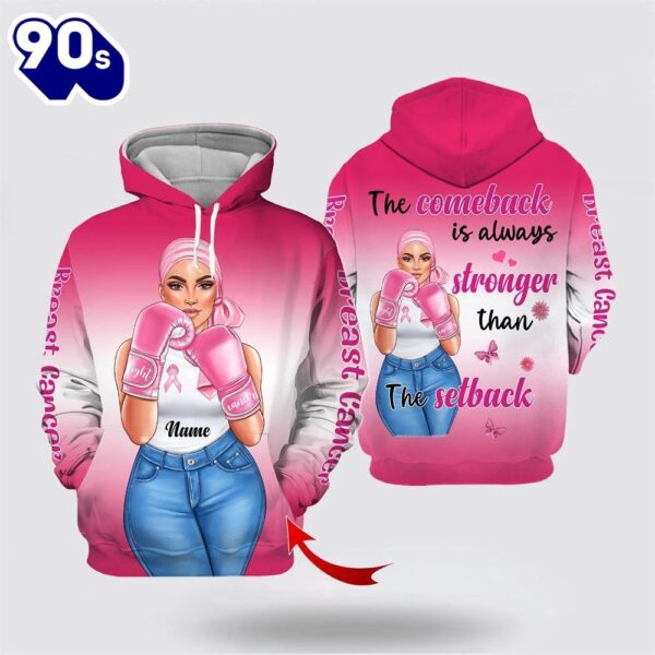 Custom Name Breast Cancer The Setback All Over Printed Hoodie