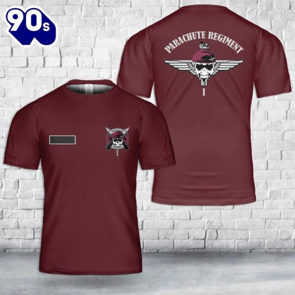 Custom Name British Army, 1st Battalion, Parachute Regiment (1 PARA) T-Shirt 3D