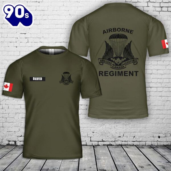 Custom Name Canadian Army 1st Canadian Parachute Battalion 3D T-Shirt