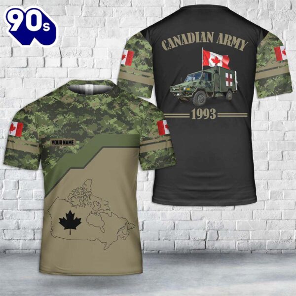 Custom Name Canadian Army LSVW Ambulance T-Shirt 3D