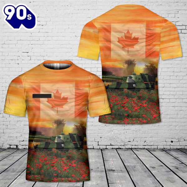 Custom Name Canadian Army M109 ANZAC Day Red Poppy T-Shirt 3D