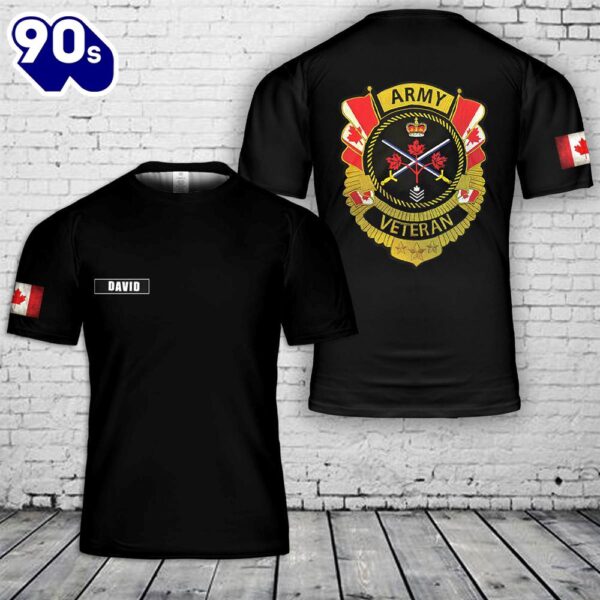 Custom Name Canadian Army Veteran 3D T-Shirt