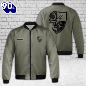 Custom Name Death Skull 75th Ranger Regiment AOP Fleece Bomber Jacket