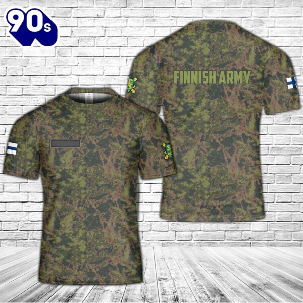 Custom Name Finnish Army M05 Maastokuvio Camo T-Shirt 3D