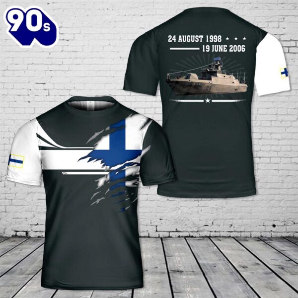 Custom Name Finnish Navy FNS Hanko (82) 3D T-shirt