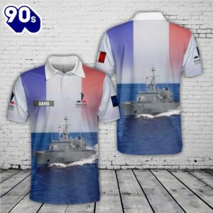 Custom Name French Navy Germinal (Flor?al class) F735 Polo Shirt – Veteran Polo Shirt