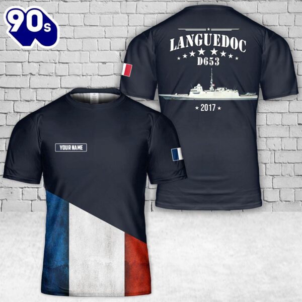 Custom Name French Navy Languedoc (D653) T-Shirt 3D