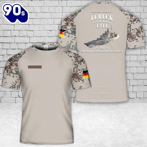 Custom Name German Navy Lubeck (F214) T-Shirt 3D