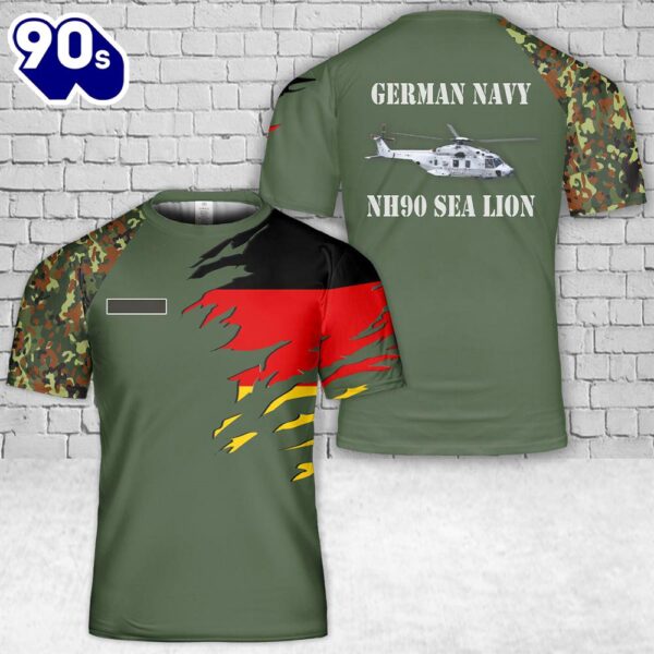 Custom Name German Navy NH90 Sea Lion T-Shirt 3D