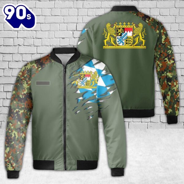 Custom Name Germany Bavaria AOP Fleece Bomber Jacket