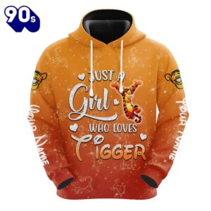 Custom Name Just A Girl Tigger Hoodie And Capris Leggings Set