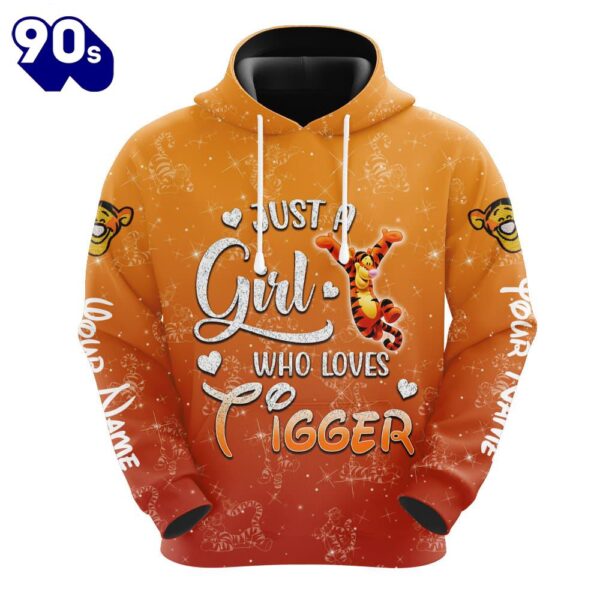 Custom Name Just A Girl Tigger Hoodie And Capris Leggings Set