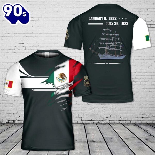 Custom Name Mexican Navy ARM Cuauht?moc (BE01) 3D T-shirt