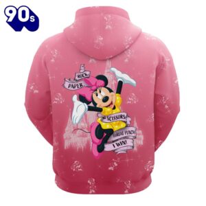 Custom Name Minnie Mouse Rock Paper Hoodie And Leggings Set