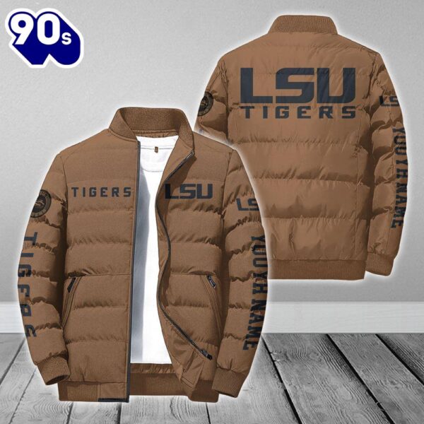 Custom Name NCAA LSU Tigers Personalized Puffer Jacket Veteran Puffer Jacket