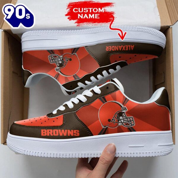 Custom Name NFL Cleveland Browns Custom Air Force 1 Shoes For Fans